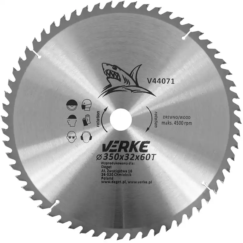 VERKE Pilový kotouč s SK plátky 350x32mm 60 zubů + redukce 20/25,4/30mm - Velmi populární
