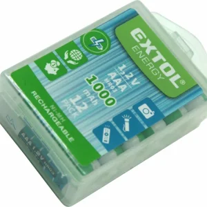Nabídka | EXTOL ENERGY Nabíjecí tužkové baterie AAA 1,2V (HR03) NiMh, balení 20ks