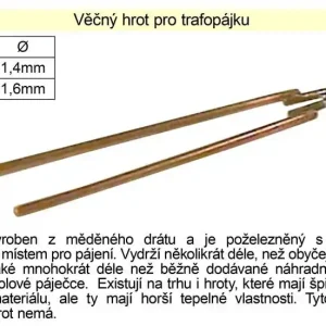 Věčný hrot pro trafopájku, průměr 1,4mm - Expresní doručení