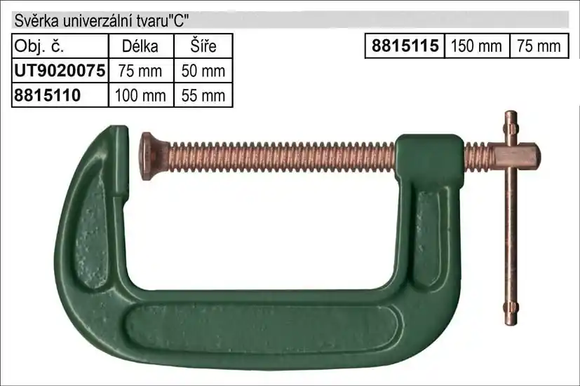 Svěrka univerzální tvaru"C" 75mm - Rychlé dodání