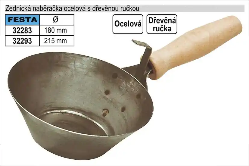 Zednická naběračka s rukojetí ocelová 180mm | Výhodná nabídka