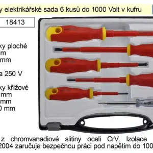 Šroubováky elektrikářské sada 6 kusů izolované do 1000 V v kufru - Nyní k dispozici