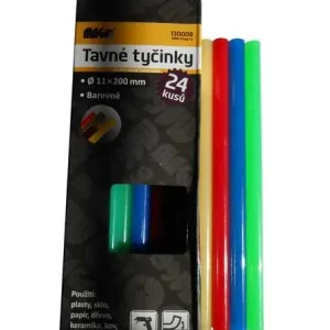 Tavné lepící tyčinky barevné 130008 rozměr 11x200mm balení 24 kusů | Doprodej
