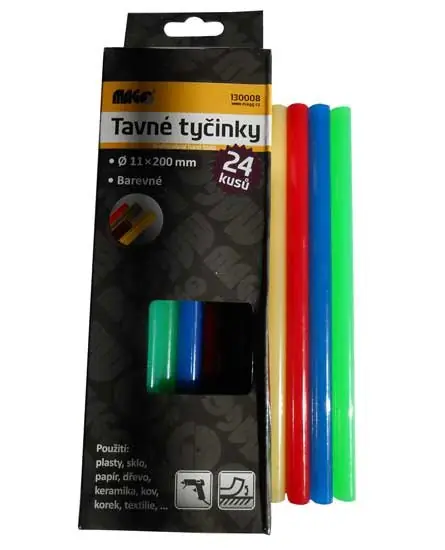 Tavné lepící tyčinky barevné 130008 rozměr 11x200mm balení 24 kusů | Doprodej
