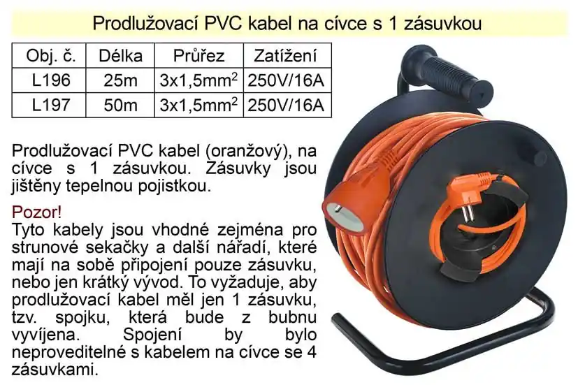 Prodlužovací kabel 25 m na cívce 1 zásuvka | Super nabídka
