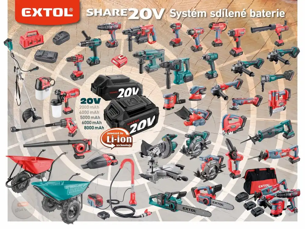 Právě uvedeno na trh - EXTOL INDUSTRIAL Aku vrtací kladivo SHARE20V, bez baterie a nabíječky