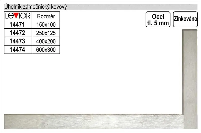 Úhelník zámečnický kovový 600x300mm - Velmi oblíbený produkt