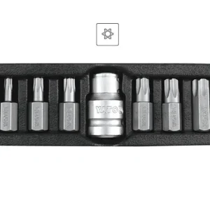 Bity Torx (vrtané), sada 7 dílů, pro ráčnu 1/2", Yato | Sleva