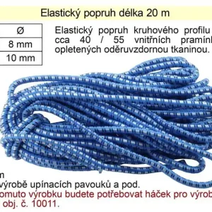 Gumový elastický popruh 20 m x 8 mm | Nejprodávanější