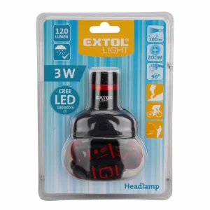 Výborné hodnocení | čelovka 3W CREE LED, dosvit 100m, funkce ZOOM, svítivost 120lm, 3 stupně svítivosti 100%