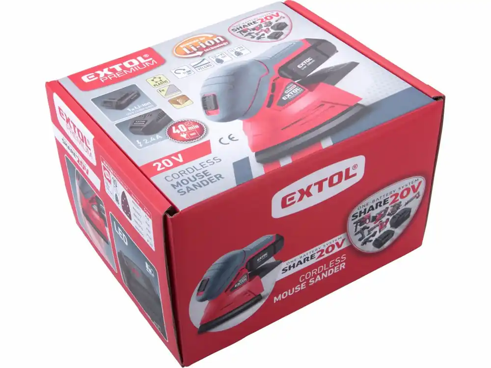 EXTOL PREMIUM bruska vibrační delta aku SHARE20V, 20V Li-ion, 2000mAh 8891844 - Výhodná nabídka
