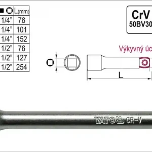 Sleva - Prodloužení 1/4" výkyvné délka 152mm