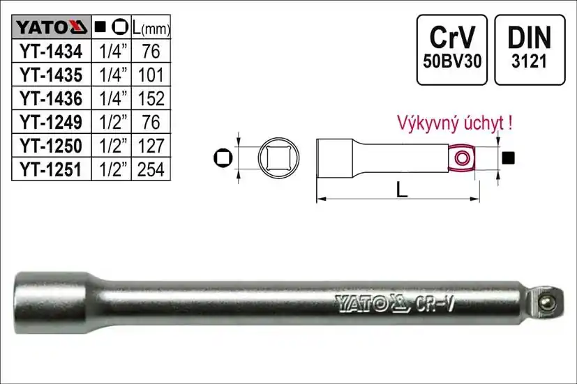 Sleva - Prodloužení 1/4" výkyvné délka 152mm