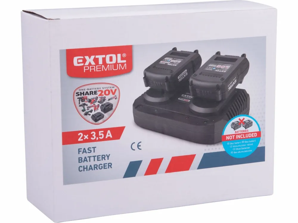 EXTOL PREMIUM nabíječka SHARE20V, 2x3,5A 8891894 - Rychlé doručení