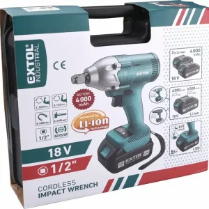 Top produkt - EXTOL INDUSTRIAL utahovák rázový aku 1/2", brushless, 18V Li-ion, bez baterií a nabíječky