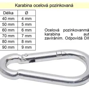 Karabina pozinkovaná 80x8mm | Top produkt