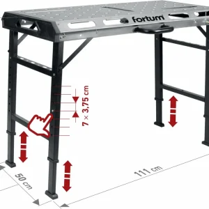 FORTUM stůl svařovací přenosný, 107x53cm, výška 70-93cm 4759970 | Pouze dnes
