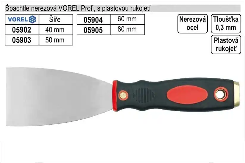 Špachtle nerezová Profi 80mm - Doprodej
