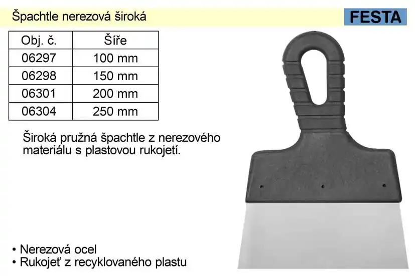 Doprodej - Špachtle nerezová 100mm