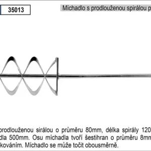 Bestseller | Míchadlo s prodlouženou spirálou 80 x 500 mm