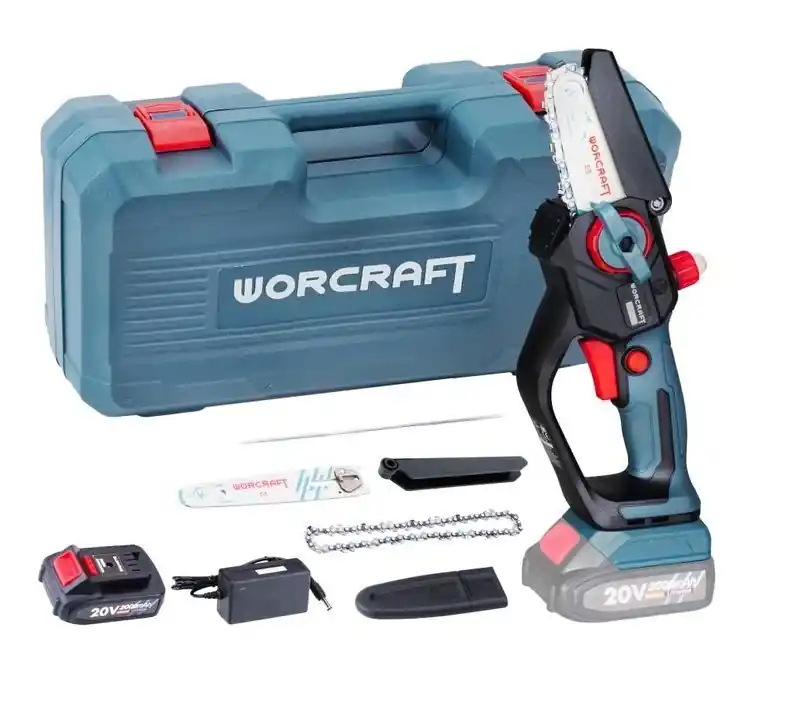 WORCRAFT Aku ruční řetězová pila na větve 10cm + 15cm, 20V CHS-S20LiBCM, 1x 2.0Ah | Právě v prodeji