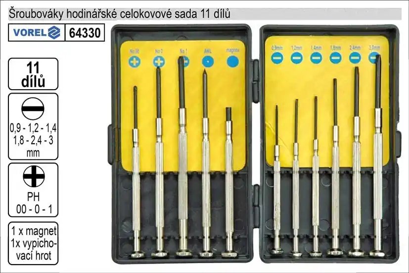 Šroubováky hodinářské kovové sada 11 kusů - Skvělé hodnocení