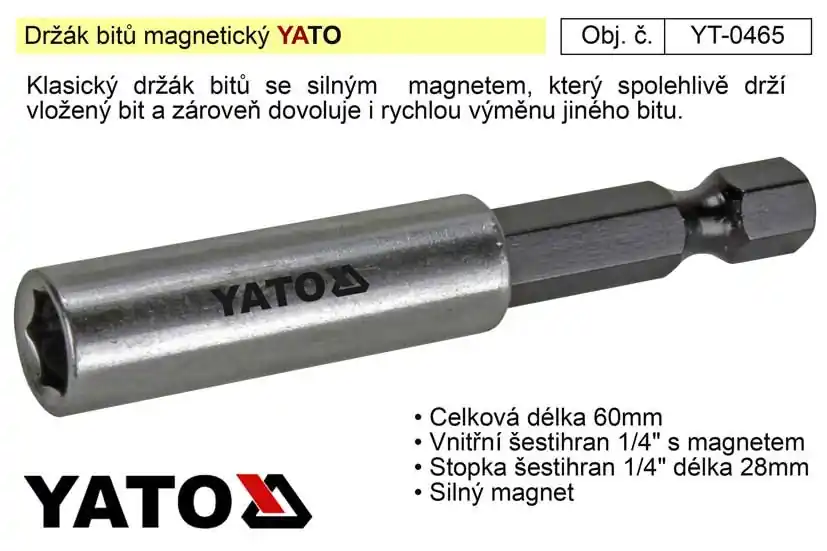 Držák bitů magnetický Yato YT-0465 | Oblíbený produkt