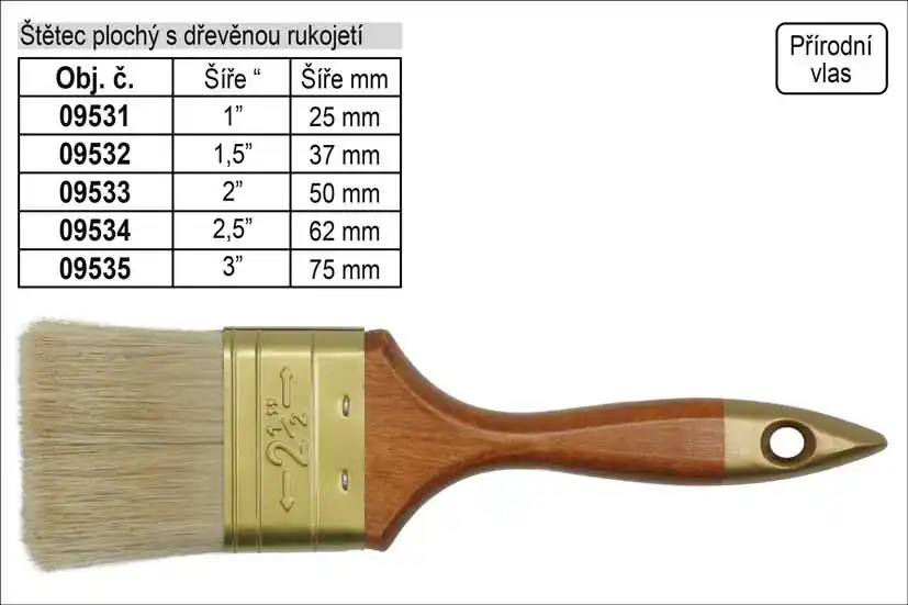 Štětec plochý anglického typu šíře 2" - Oblíbený u zákazníků