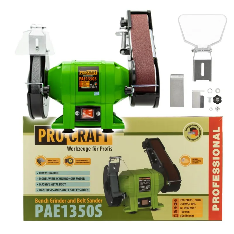 Do vyprodání zásob - PROCRAFT PAE1350S Kombinovaná bruska kotučová, pásová