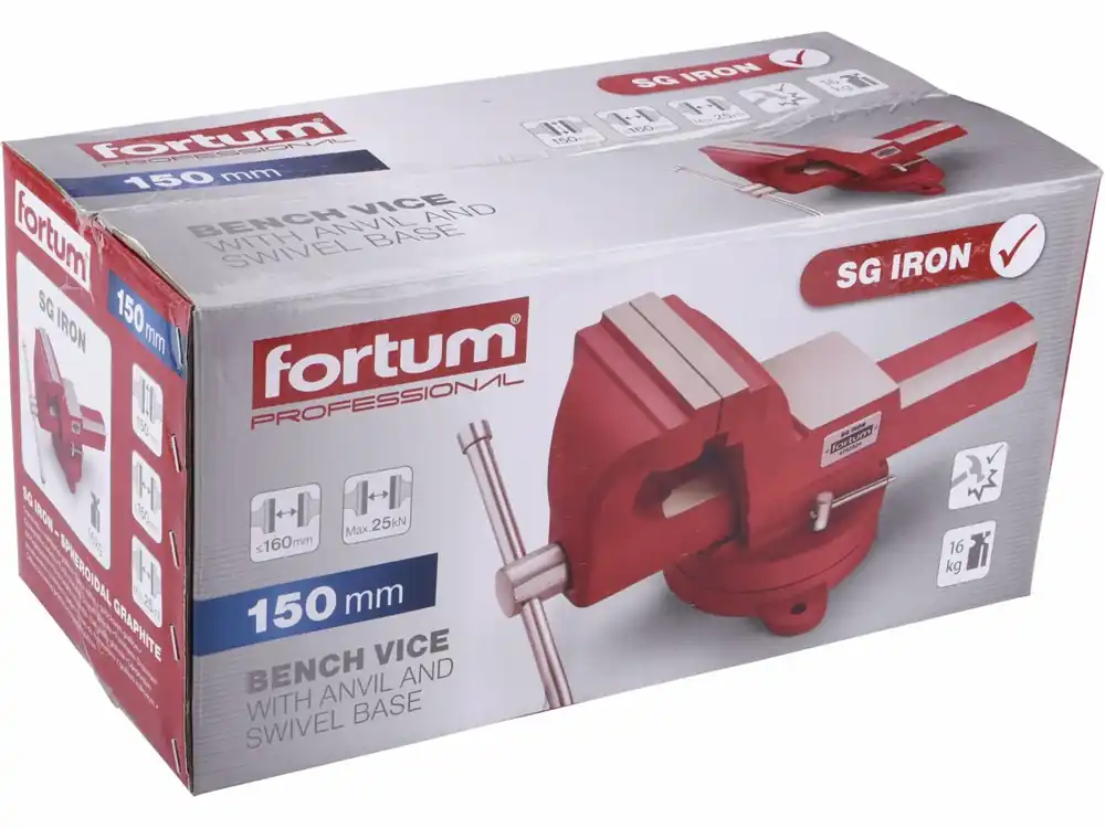 Špičkový produkt - FORTUM svěrák otočný s kovadlinou, 150mm, SG Iron 4752624