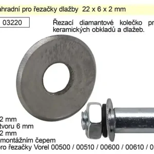 Kolečko náhradní pro řezačky dlažby 22 x 6 x 2 mm | Skvělá nabídka