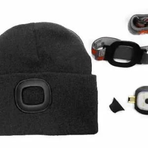 MAGG čepice s čelovkou 45lm, nabíjecí, USB, černá, univerzální velikost | Ušetřete více