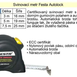 Skvělé hodnocení - Metr svinovací Festa Autolock délka 3 m