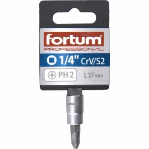 Nyní k dispozici | FORTUM 1/4" gola ořech hlavice zástrčná šroubovák PH2, L37mm, CrV/S2