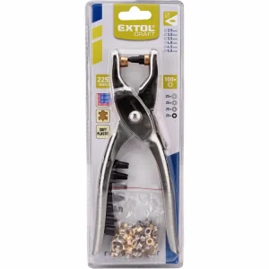 Kvalitní produkt - EXTOL CRAFT kleště děrovací-očkovací sada se 100ks oček, Ř2,5-5mm 10260