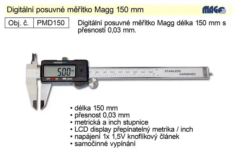 Posuvné měřítko digitální Magg 150mm - Už jen pár kusů