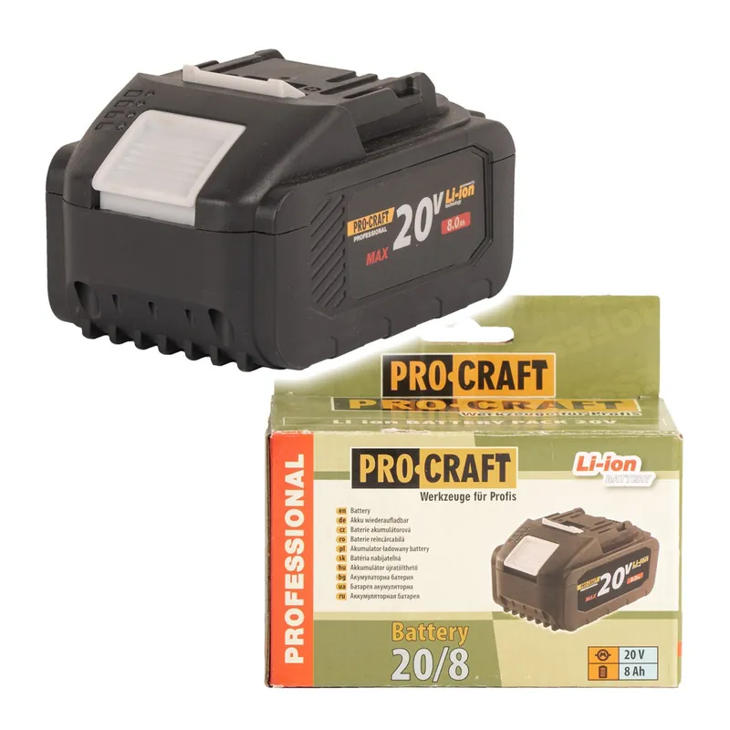 Vysoká kvalita | PROCRAFT Akumulátorová baterie 20V Li-ion 8000mAh