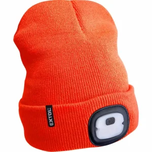 Výhodná koupě - EXTOL LIGHT čepice s LED 4x25lm, USB, fluorescentní oranžová, ECONOMY