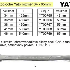 YATO Očkoplochý klíč 50mm CrV - Velmi populární