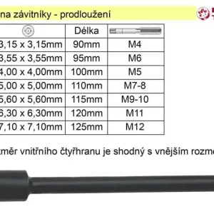 Nástavec pro závitník 110mm prodloužení 5mm | Zvýhodněná cena