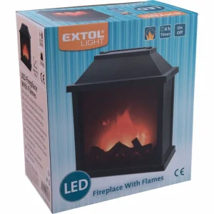 EXTOL LIGHT LED krb s plápolajícím ohněm 43401 | Zlevněno