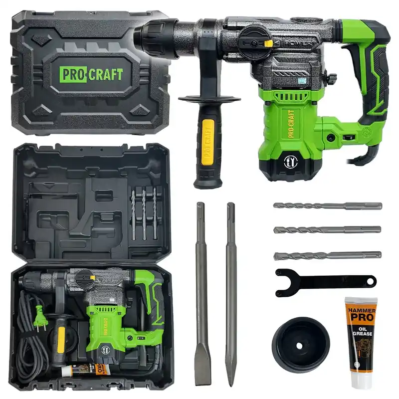 Přímo od výrobce | PROCRAFT BH1800 Sekací vrtací kladivo SDS PLUS 5,5J 1050W, regulace
