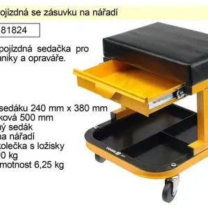 Sedačka pojízdná se zásuvku na nářadí - Zvýhodněná cena