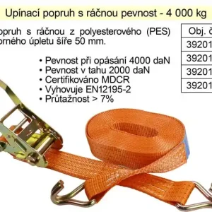 Výhodná cena | Popruh upínací pás s ráčnou 4t/8m/50mm