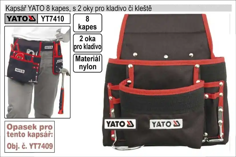 Kapsář YATO s 8 kapsami a 2 závěsnými oky - Speciální nabídka