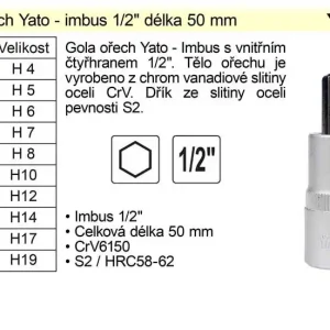 Výhodná nabídka | Gola ořech imbus 1/2" H7