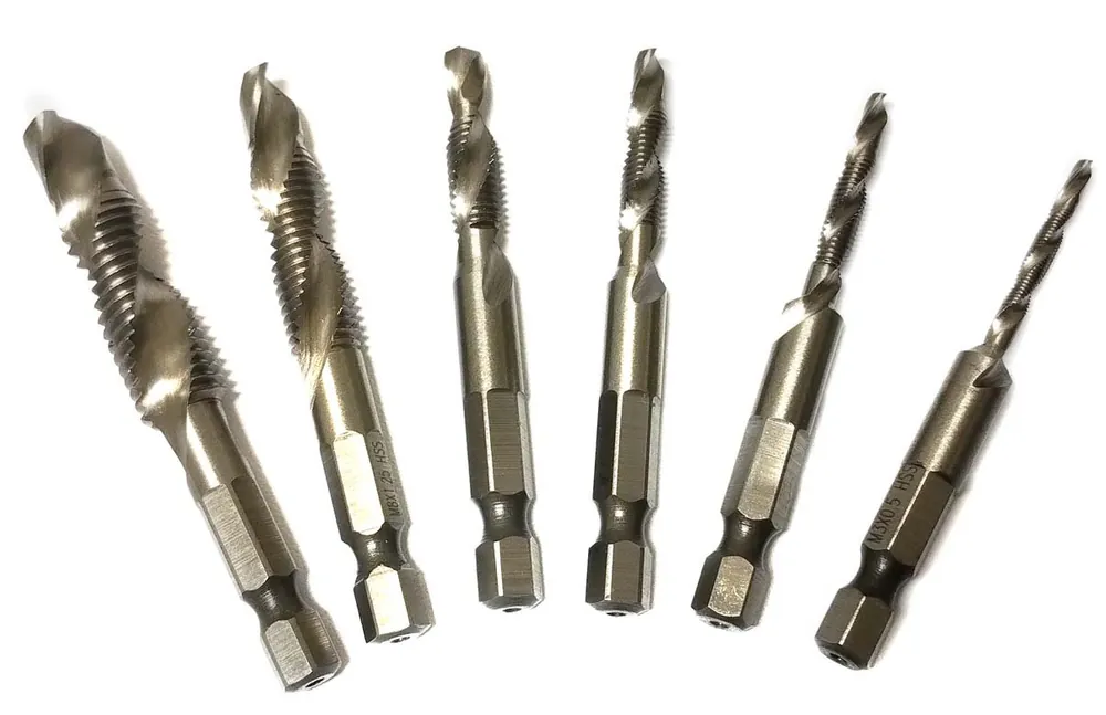 Připraveno k odeslání - MAGG Závitníky kombinované s vrtákem, sada M3-M10, šestihranná stopka HEX 1/4"