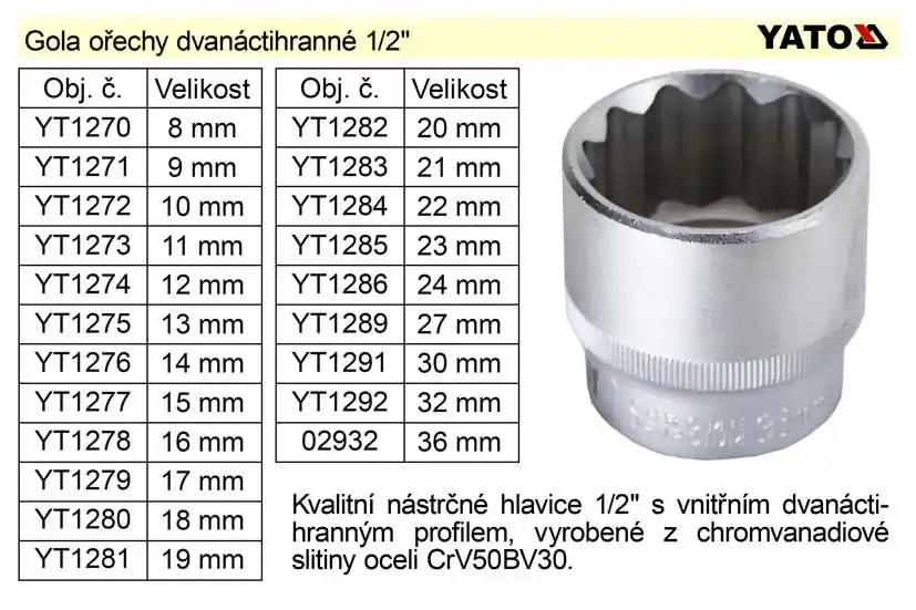 Gola ořech dvanáctihran 21mm 1/2" | Nejprodávanější