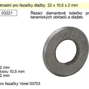 Kolečko náhradní pro řezačky dlažby 22 x 10,5 x 2 mm | Ušetřete nyní