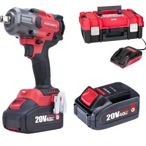 Jen pár kusů - Set WORCRAFT XCUBE006 Aku rázový utahovák 1/2" 850Nm CIW-S20LiB-850, 2x4.0Ah, nabíječka